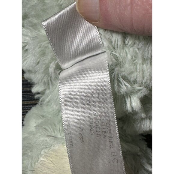 Animal Adventure Mint Green White Teddy Bear Plush 11 Inch Shaggy Green Bow 2017 - Picture 6 of 10